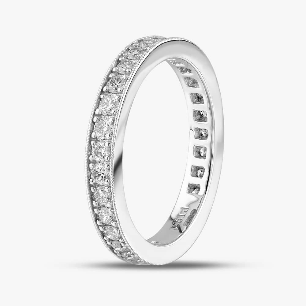 Product photograph of Platinum 1 00ct Brilliant Cut Diamond Full Eternity Ring R08867pt95dd from The Jewel Hut