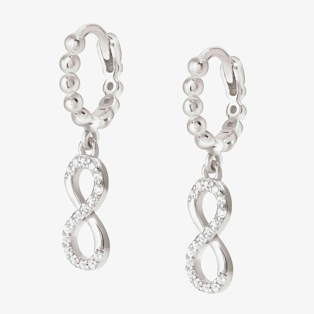 Product photograph of Nomination Lovecloud Sterling Silver Infinity Dropper Earrings 240507 006 from The Jewel Hut