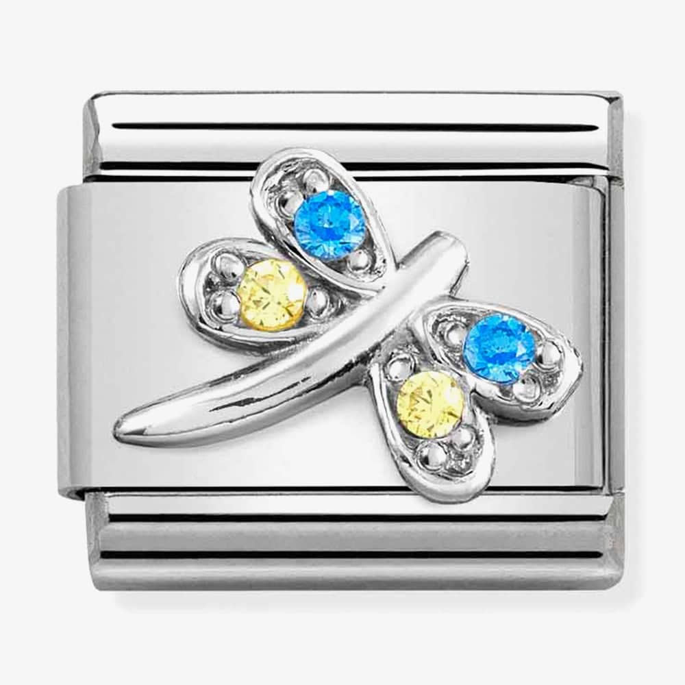 Product photograph of Nomination Classic Dragonfly Crystal Charm 330304 39 from The Jewel Hut