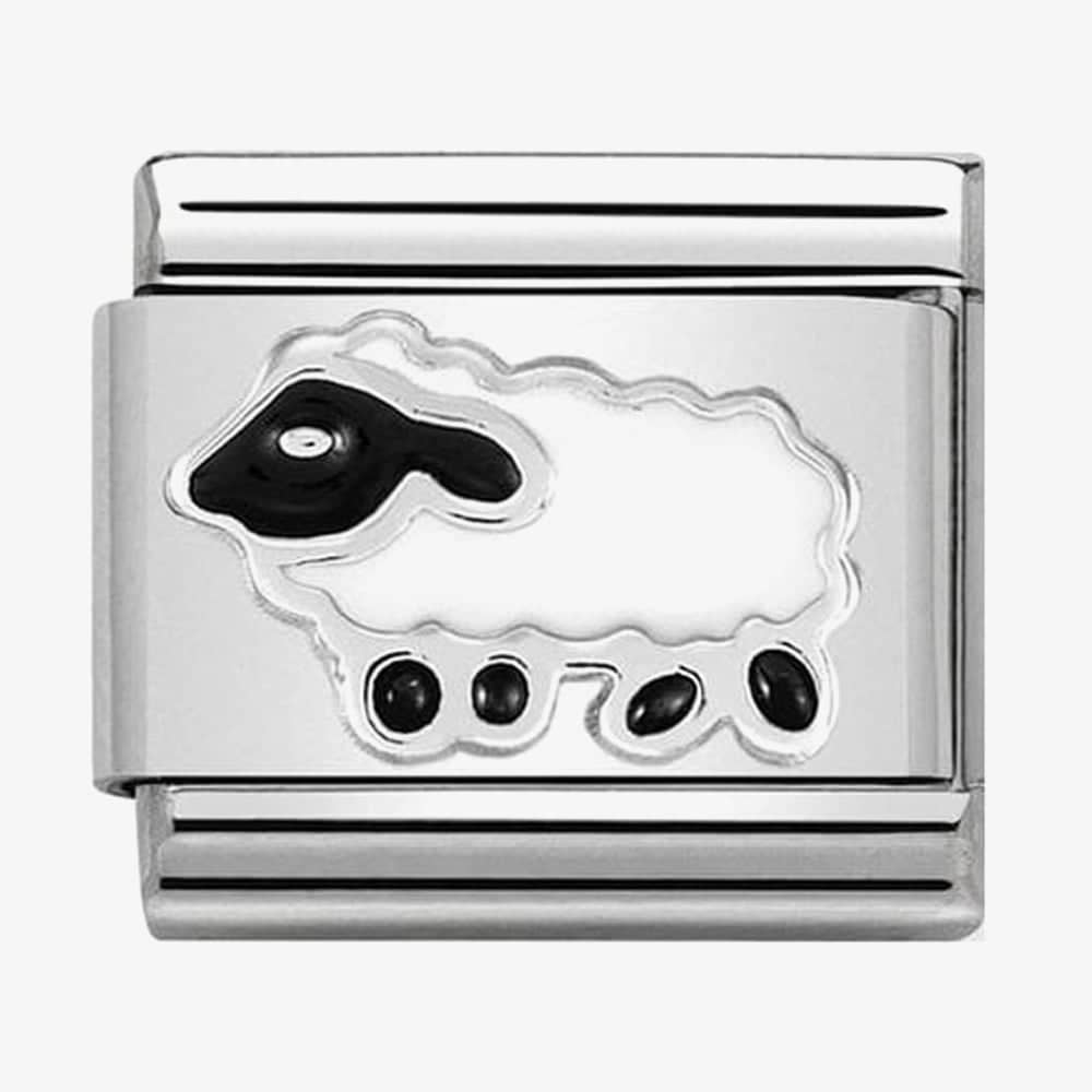 Product photograph of Nomination Classic Silvershine White Sheep Charm 330204 20 from The Jewel Hut