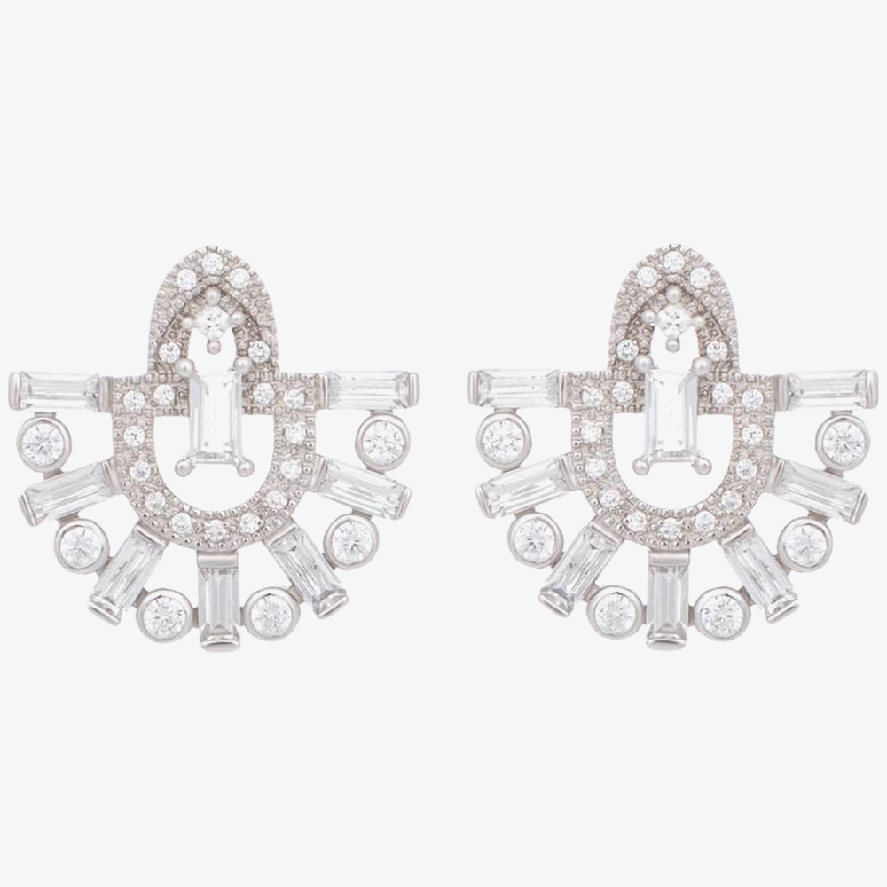 Product photograph of V Jewellery Runa Fan Stud Earrings 3225 from The Jewel Hut