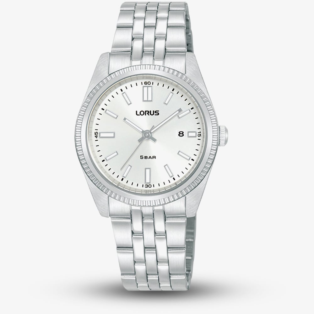 Product photograph of Lorus Ladies Traditional White Sunray Dial Watch Rj279bx9 from The Jewel Hut