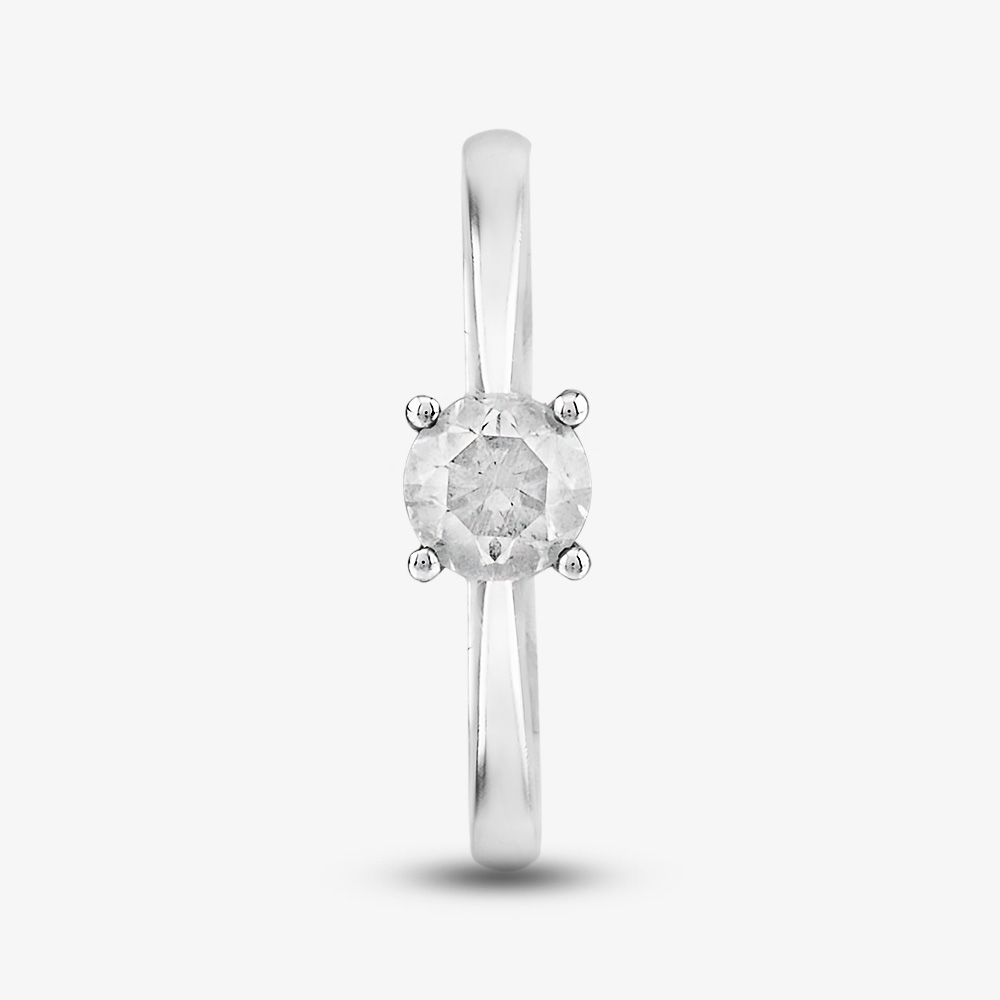 9ct White Gold 0.50ct Diamond Four Claw Solitaire Ring PR04307W9 0.50 