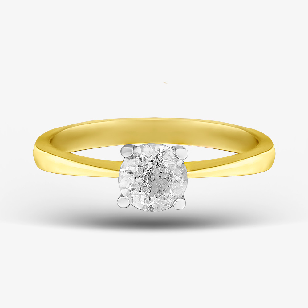 9ct Yellow Gold 0.50ct Diamond Four Claw Solitaire Ring PR0407Y9 0.50 