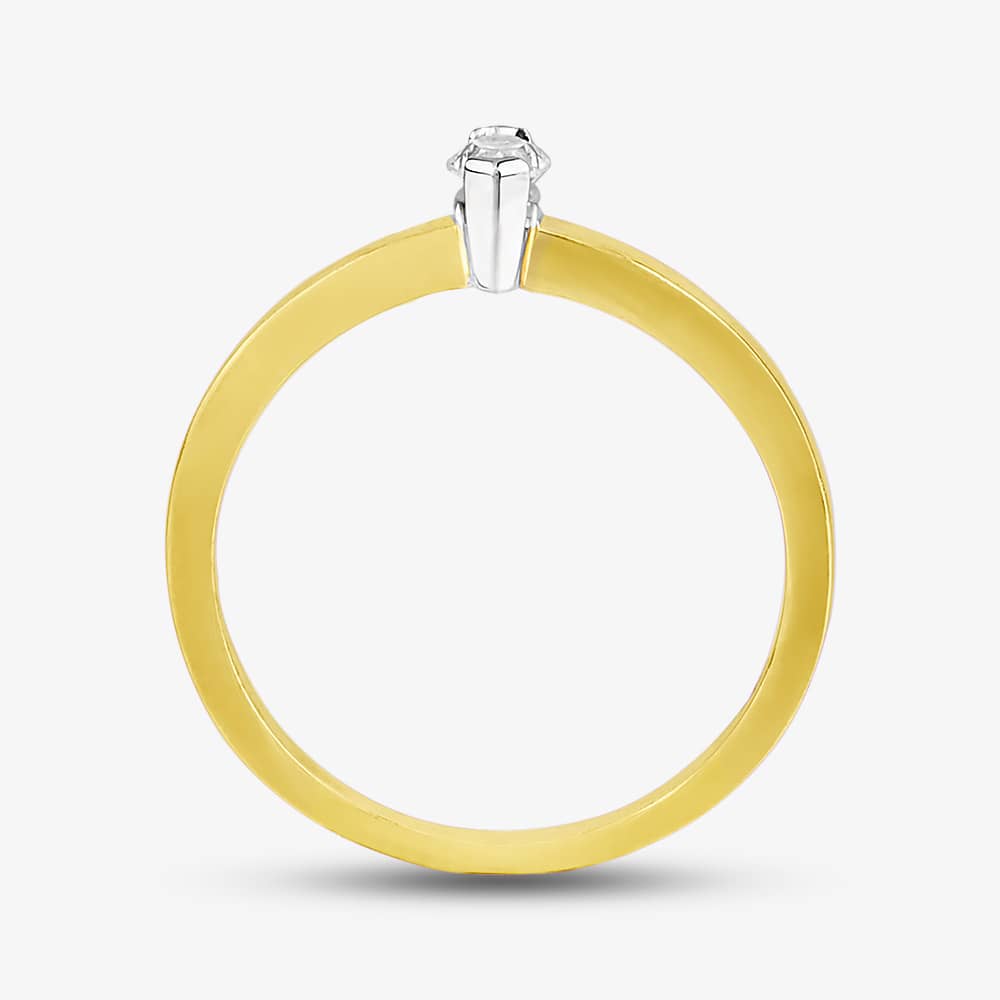 9ct Yellow Gold 0.15ct Marquise Cut Diamond Solitaire Ring 