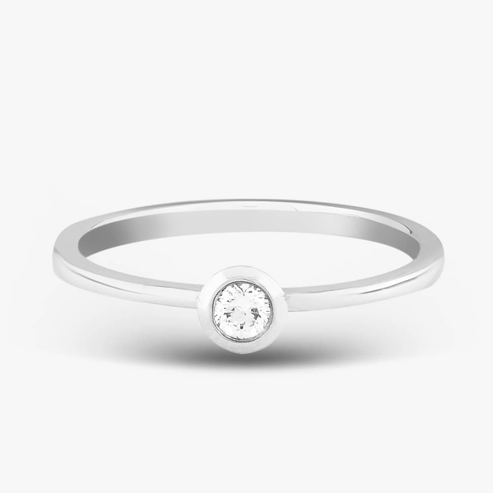 9ct White Gold 0.15ct Brilliant Cut Diamond Solitaire Ring 546073 375/WG
