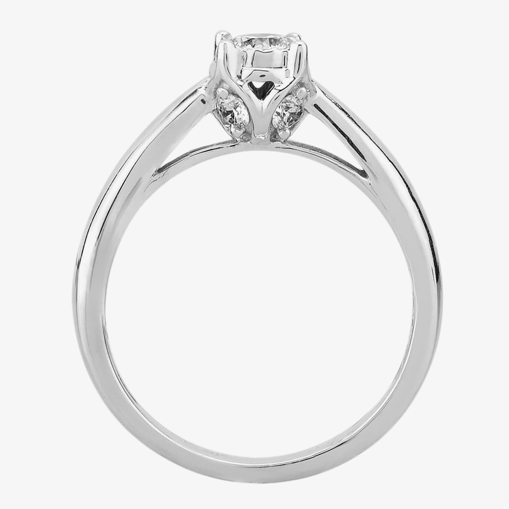 9ct White Gold 0.50ct Diamond Mount Accent Solitaire Ring THR20232-50