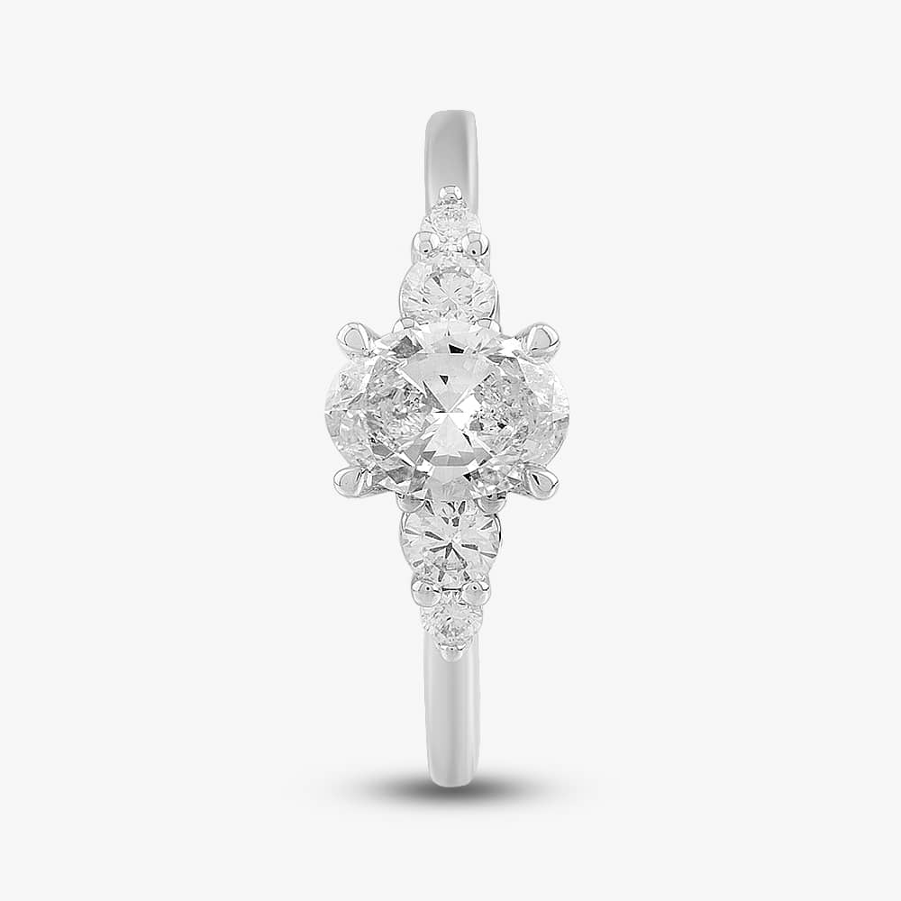 Platinum Certificated 0.70ct Oval Cut Diamond Shoulder Set Solitaire Ring 31267/90