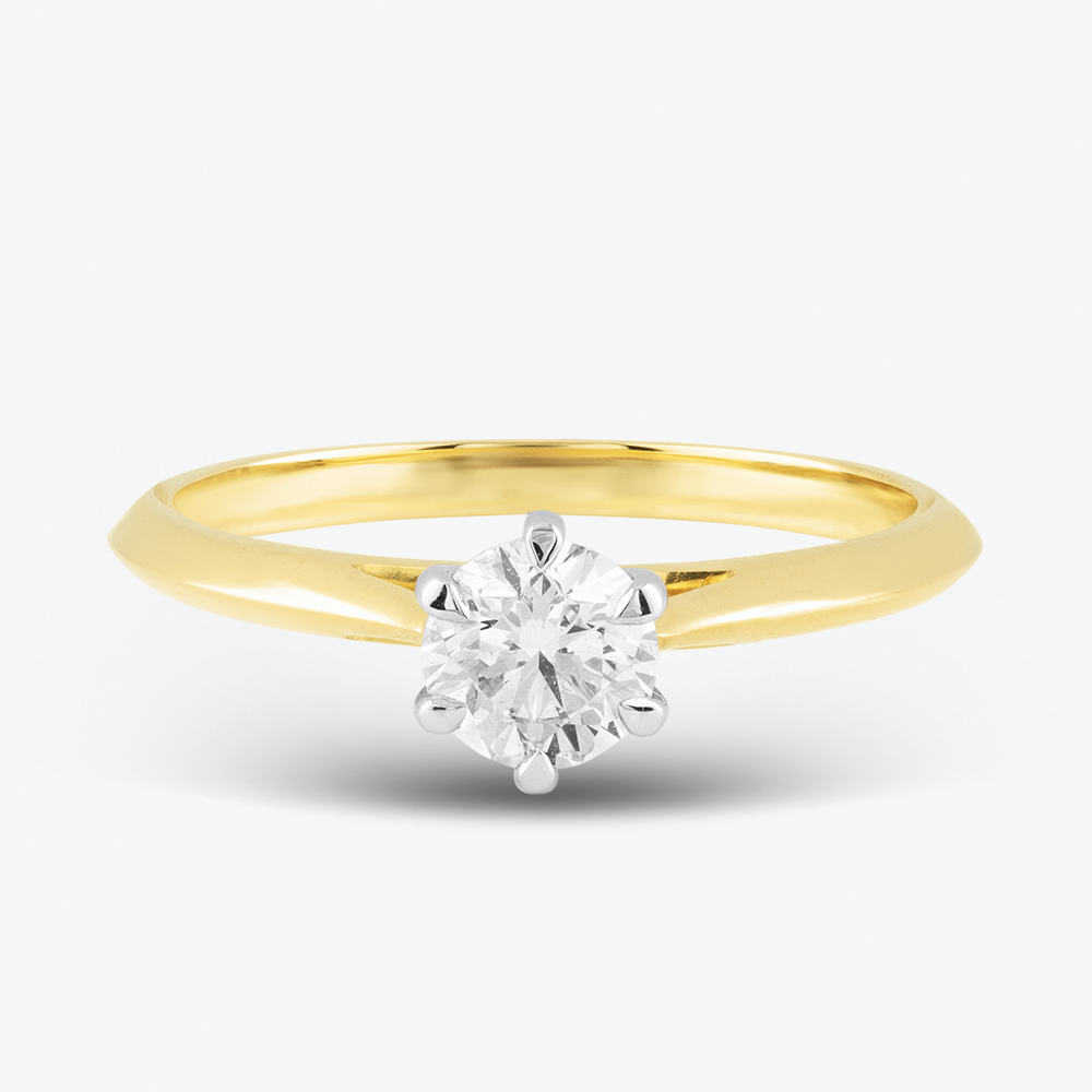 18ct Yellow Gold Certificated 0.50ct Brilliant Cut Solitaire Ring 10638/18PT/M0(.50ct)