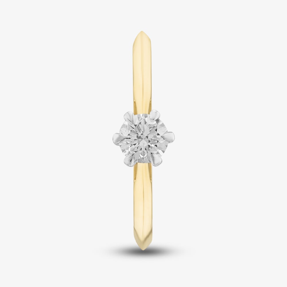 18ct Yellow Gold Certified 0.50ct Brilliant Cut Diamond Solitaire Ring 10638/18PT/MO - 50PT