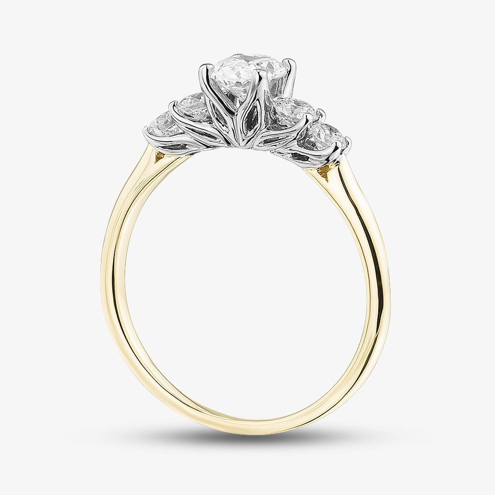 18ct Yellow Gold Certificated 2.51ct Diamond Five Stone Ring 31491YW/80-18