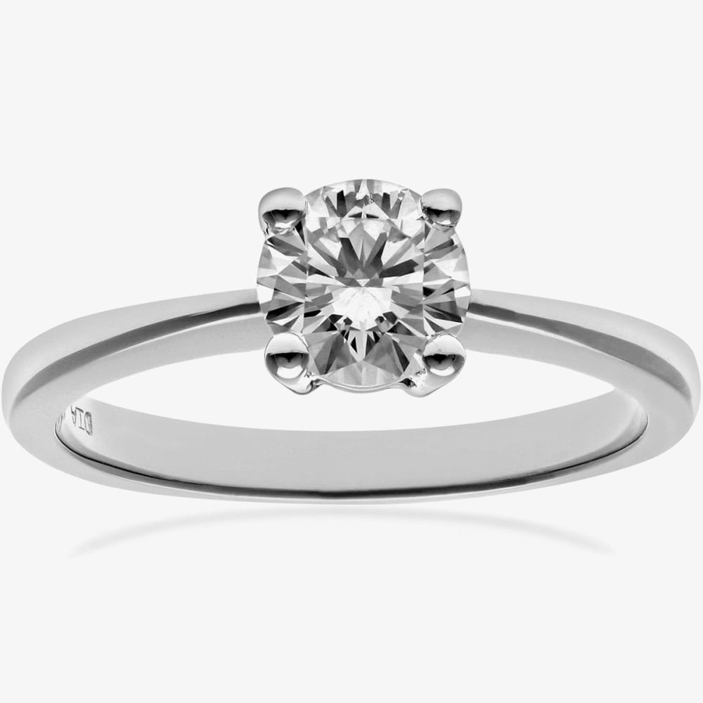 18ct White Gold 0.75ct Round Brilliant Diamond Solitaire Ring PR04689WG