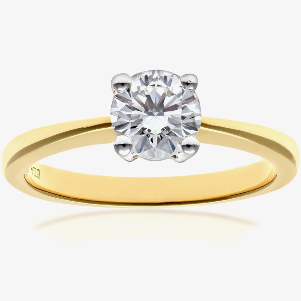 18ct Yellow Gold 0.75ct Round Brilliant Diamond Solitaire Ring PR04689
