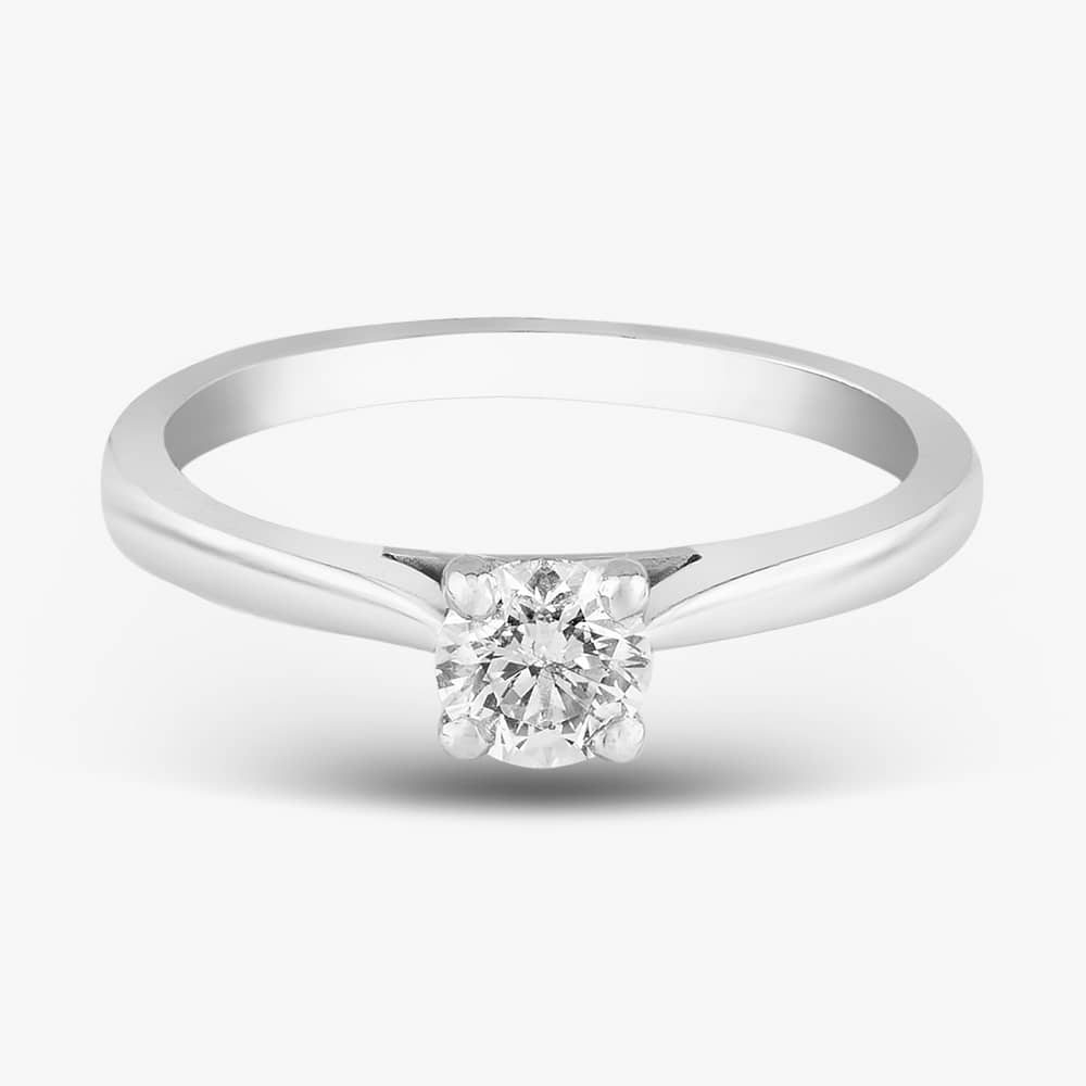 18ct White Gold 0.40ct Brilliant Cut Diamond Solitaire Ring 10-80-616/24-01-635 N