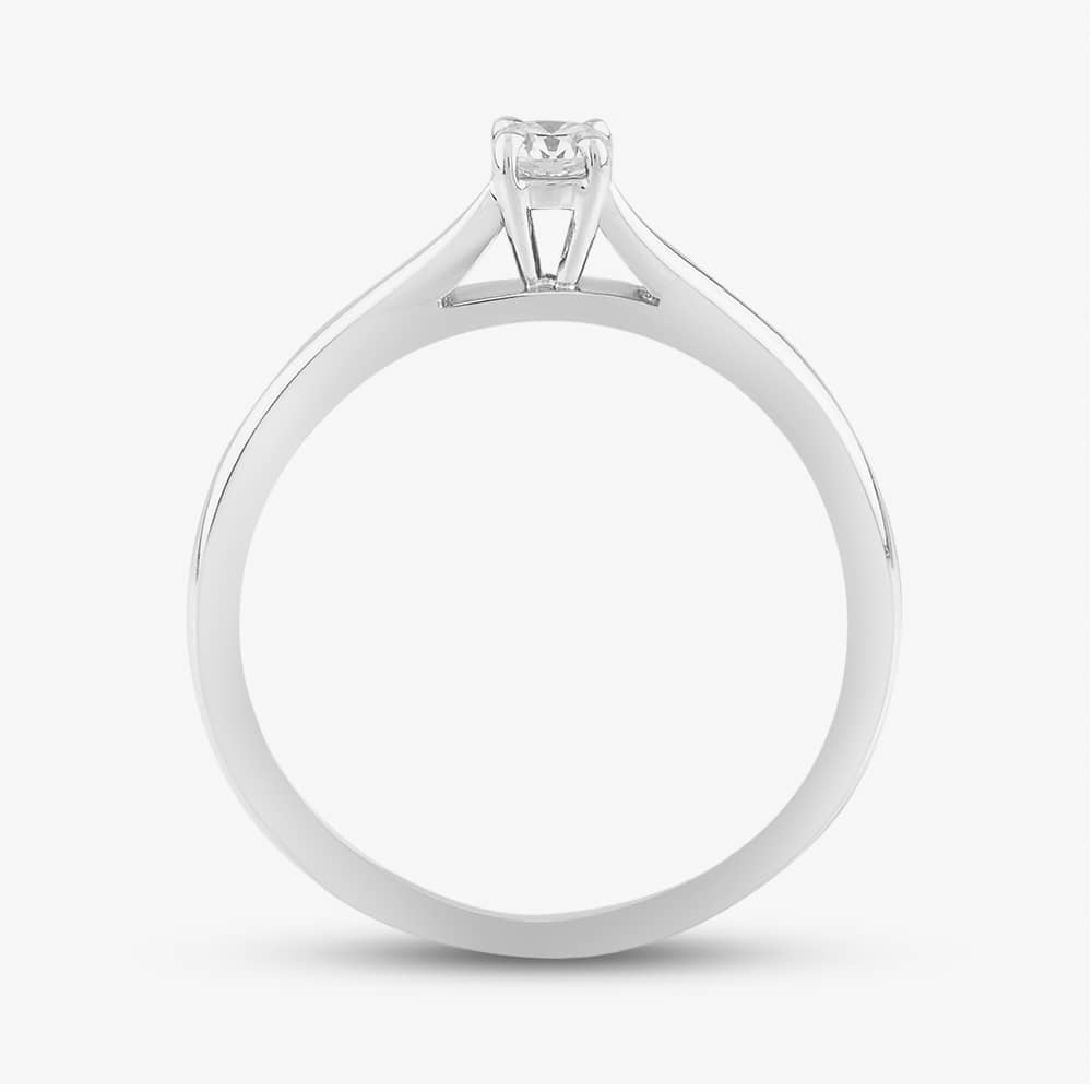 9ct White Gold 0.12ct Brilliant Cut Diamond Solitaire Ring 10-80-623/24-01-345 L