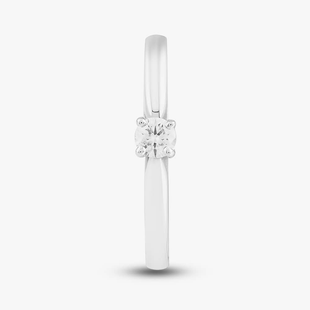 9ct White Gold 0.12ct Brilliant Cut Diamond Solitaire Ring 10-80-623/24-01-345 L