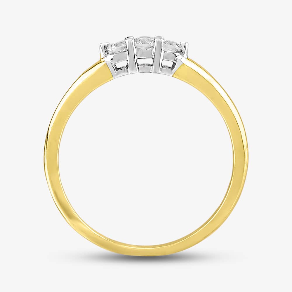 9ct Yellow Gold 0.15ct Diamond Trilogy Ring  PR05831W