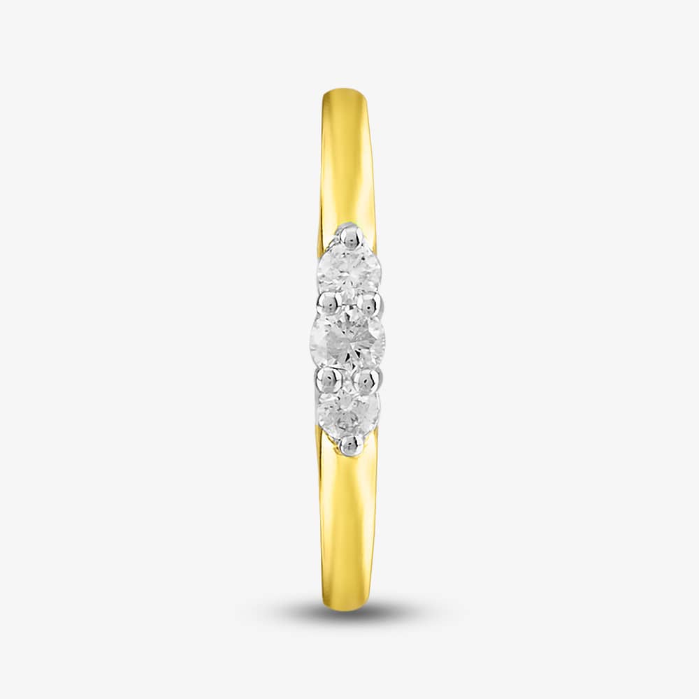 9ct Yellow Gold 0.15ct Diamond Trilogy Ring  PR05831W