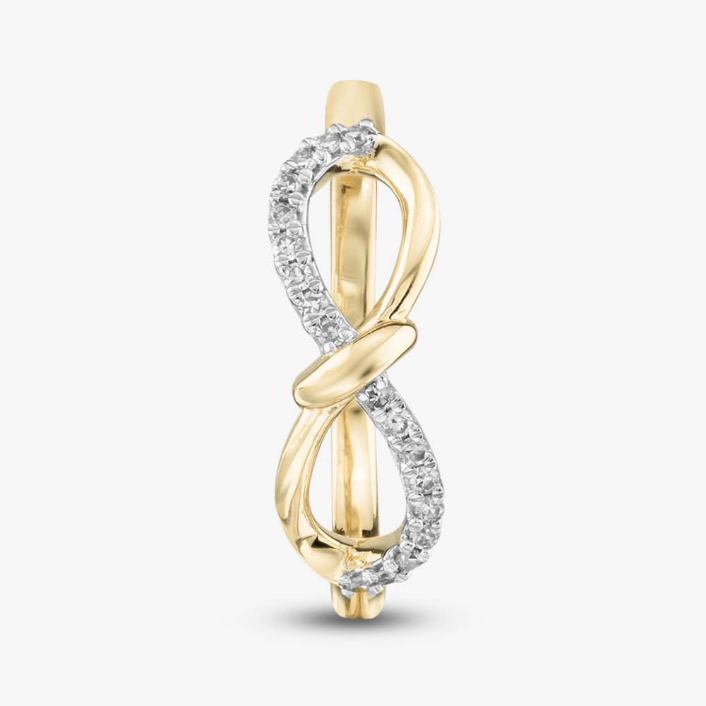 9ct Yellow Gold 0.10ct Brilliant Cut Diamond Bow Ring THR39179-10 (YG)