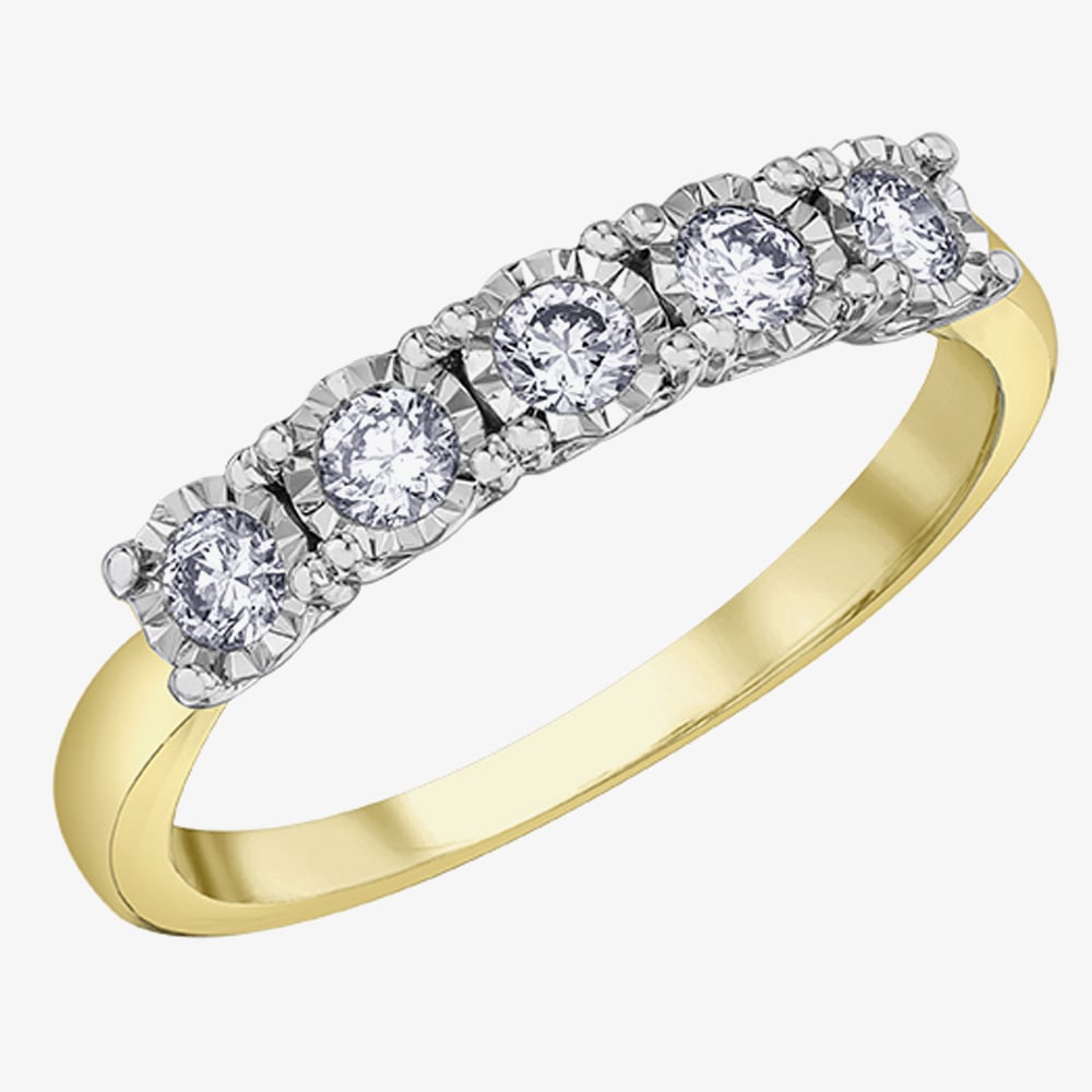 9ct Yellow Gold 0.33ct Diamond Half Eternity Ring 50M02YW/33-10 