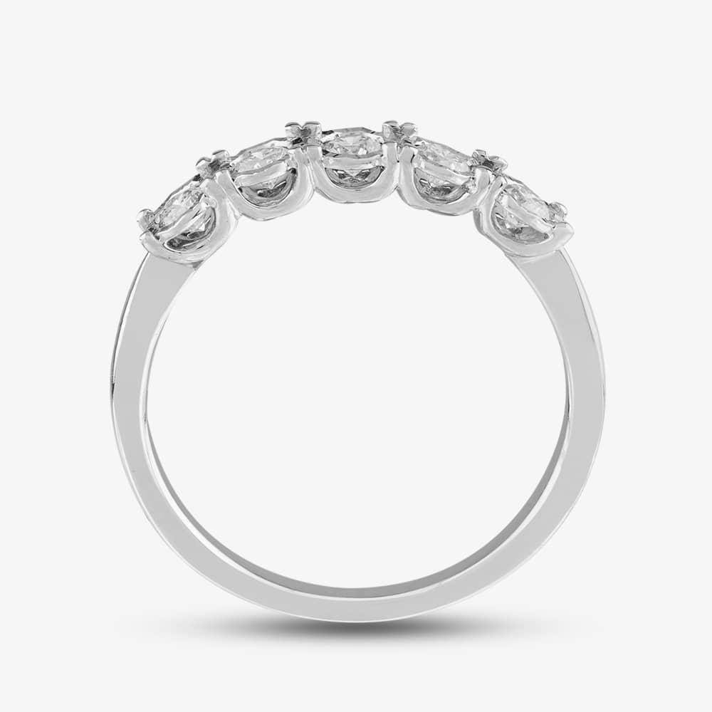 9ct White Gold 0.33ct Brilliant Cut Diamond Half Eternity Ring 50M02W/33-10