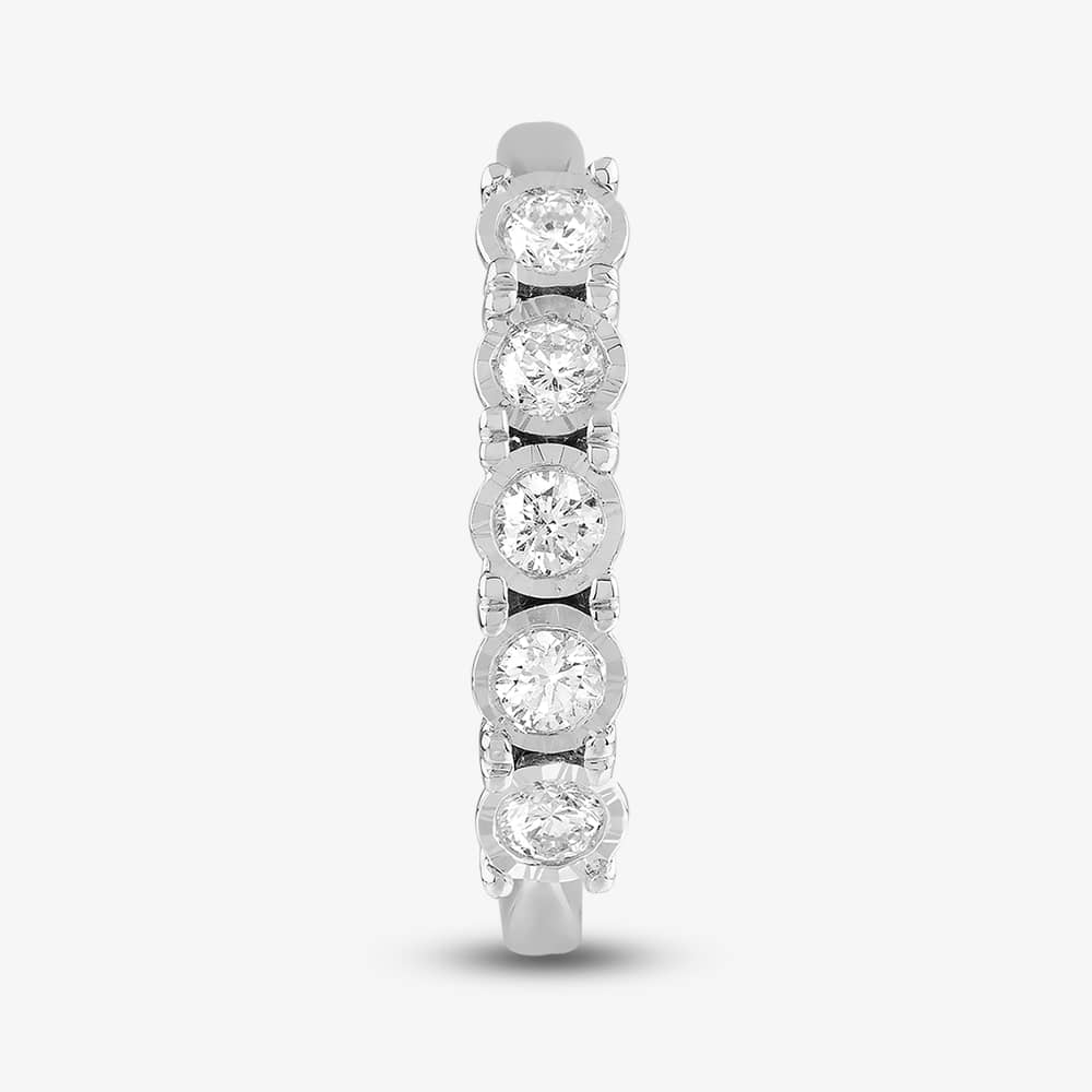 9ct White Gold 0.33ct Brilliant Cut Diamond Half Eternity Ring 50M02W/33-10
