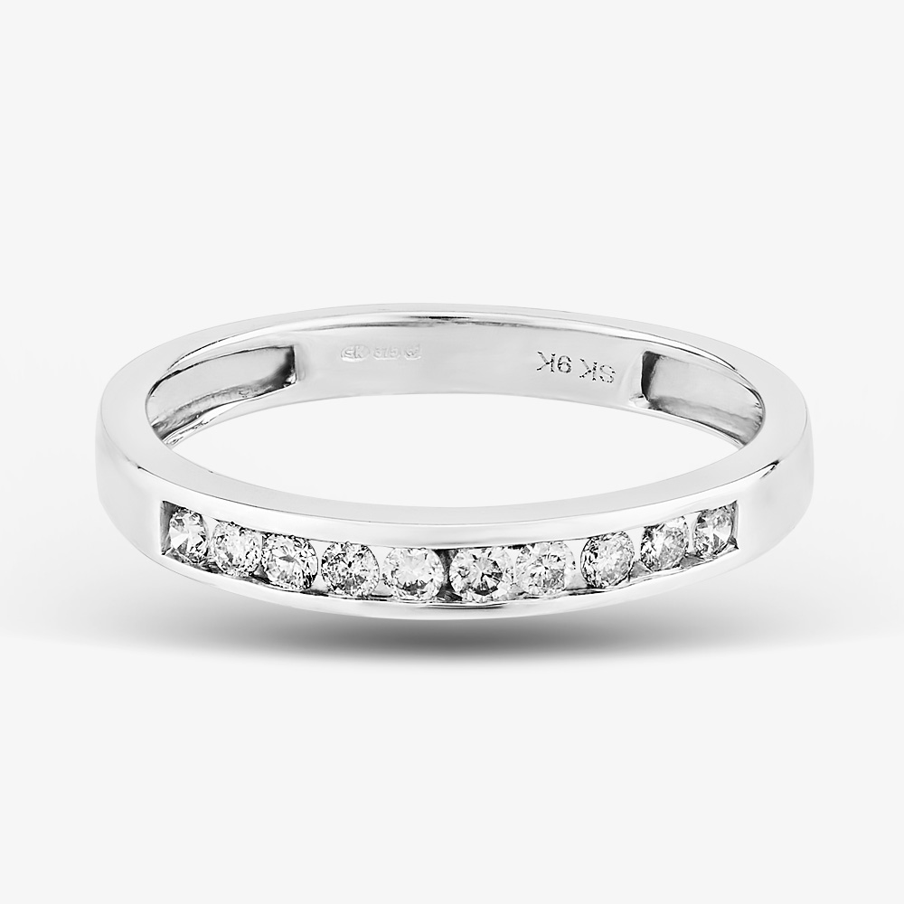 9ct White Gold 0.20ct Diamond Channel Set Half Eternity Ring THR20962-20