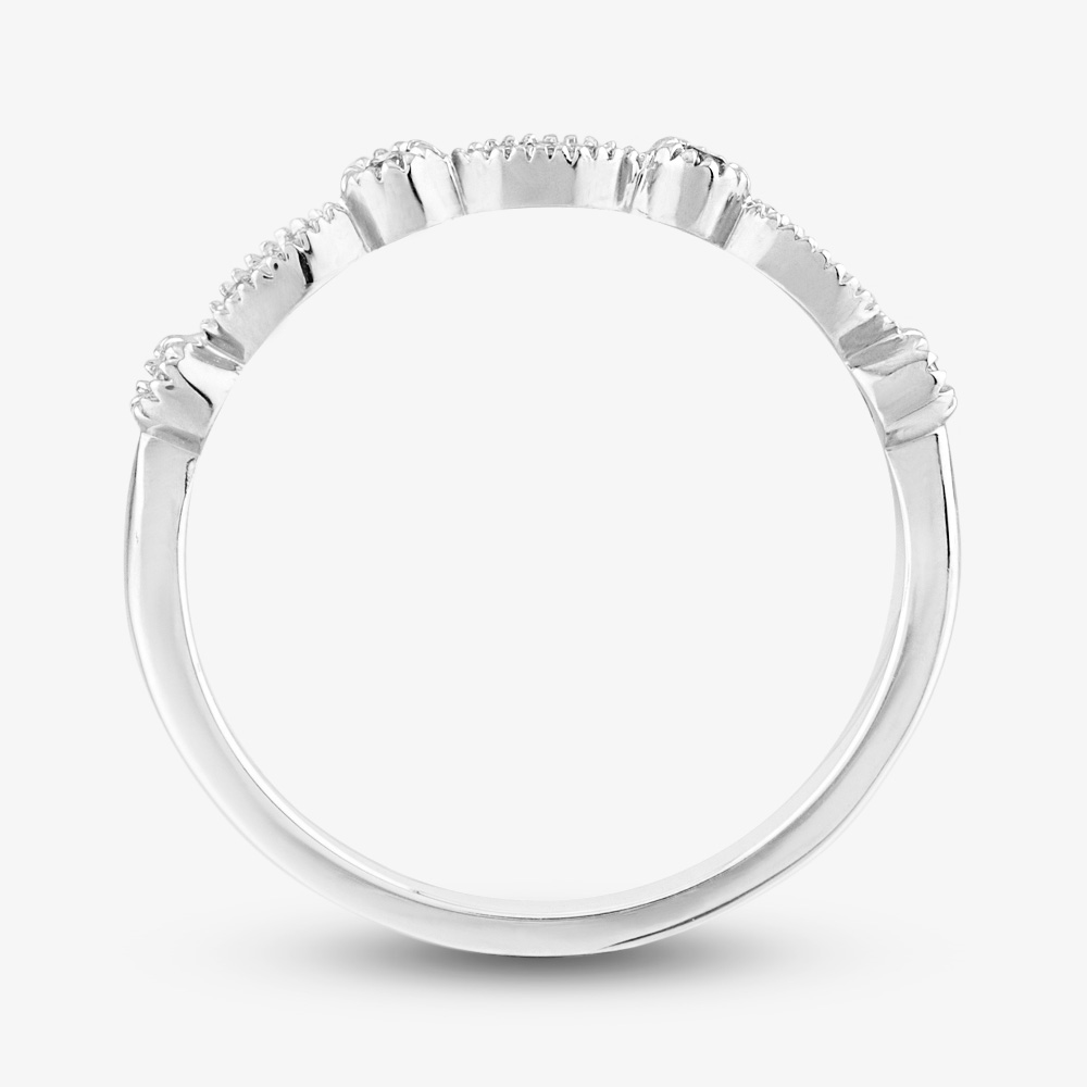 9ct White Gold 0.07ct Diamond Fancy Half Eternity Ring THR12012-07