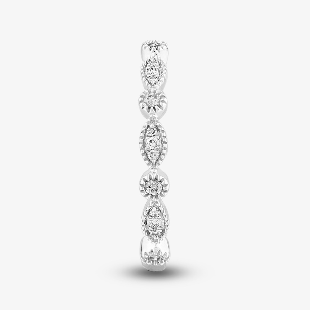 9ct White Gold 0.07ct Diamond Fancy Half Eternity Ring THR12012-07