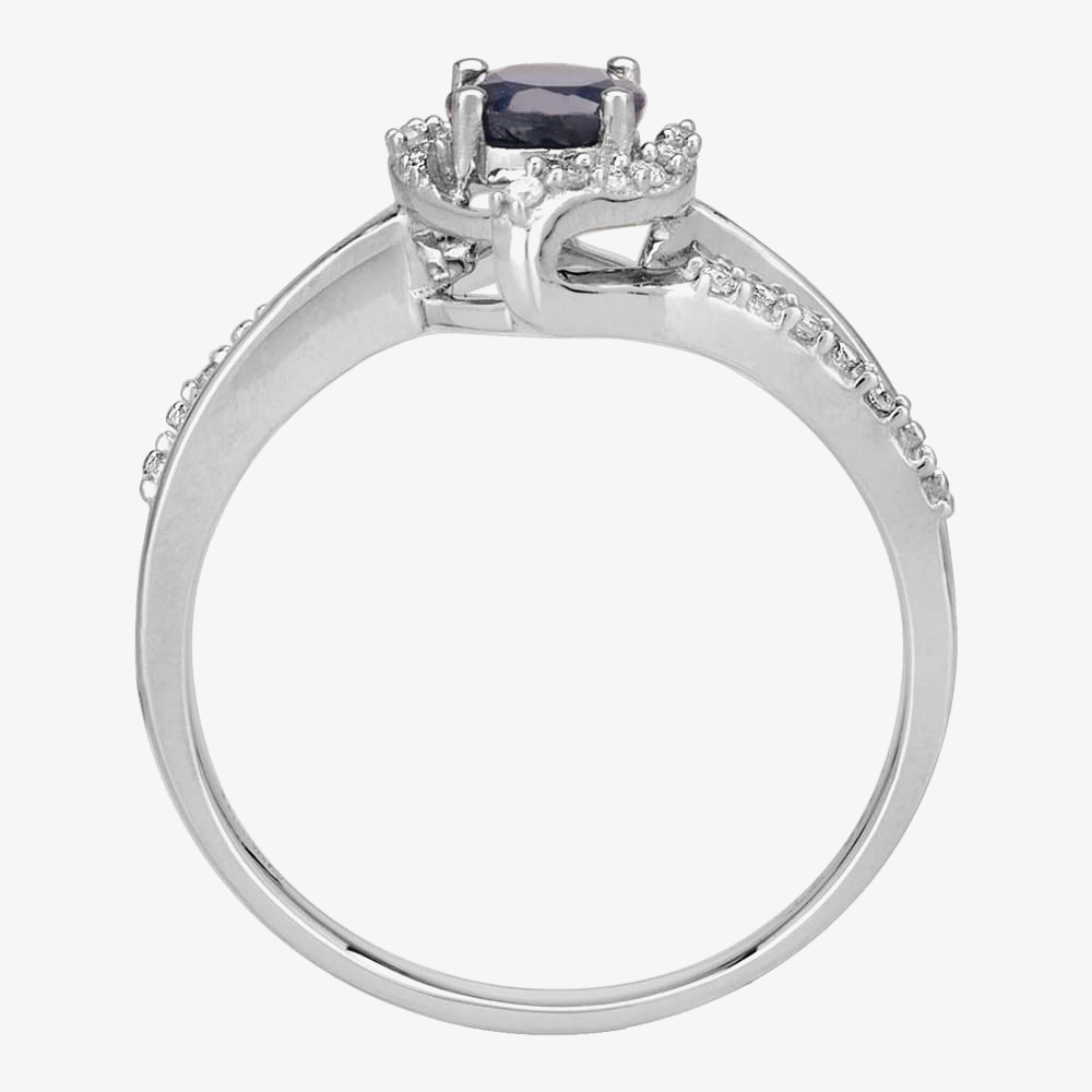 9ct White Gold Sapphire and Diamond Dress Ring OJS0022R-BS