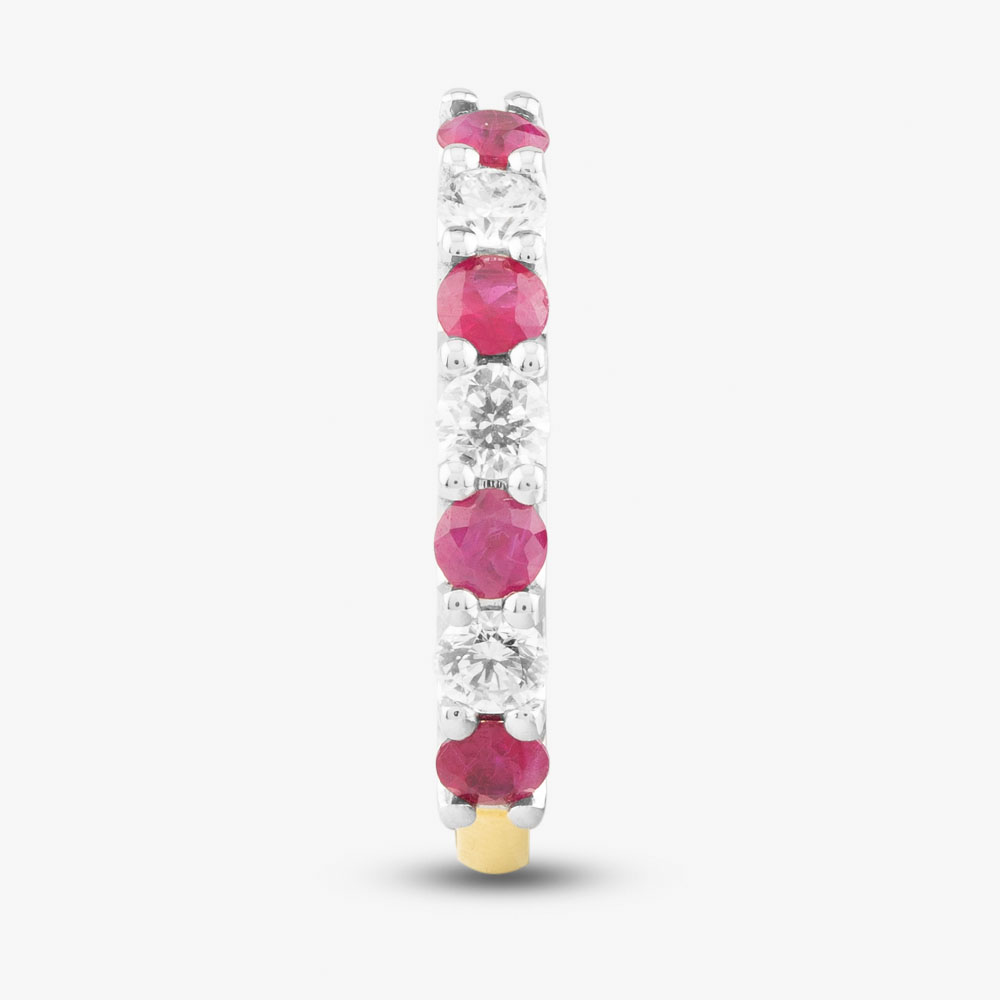 18ct Yellow Gold 0.45ct Brilliant Cut Ruby & 0.27ct Diamond Half Eternity Ring 320701J