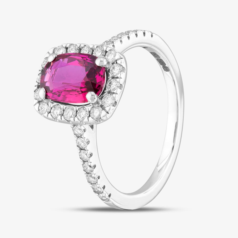 Click to view product details and reviews for 18ct White Gold 153ct Oval Cut Ruby And 050ct Brilliant Cut Diamond Halo Shoulder Set Ring Drr9002 18w G Vs N. Click to view product details and reviews for 18ct White Gold 153ct Oval Cut Ruby And 050ct Brilliant Cut Diamond Halo Shoulder Set Ring Drr9002 18w G Vs N.