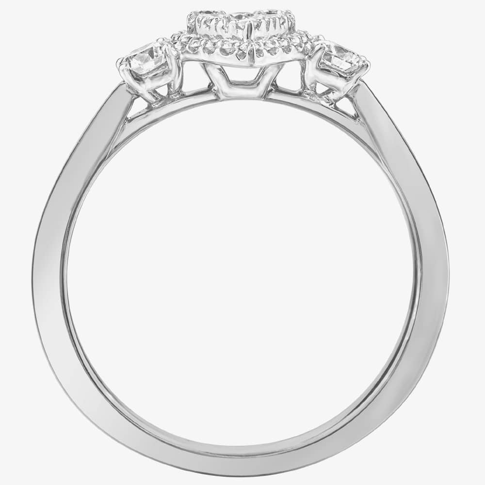  9ct White Gold Pear Shaped 0.5ct Diamond Shoulder Cluster Ring 31138YW/50-9
