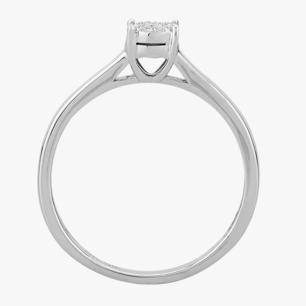 9ct White Gold 0.05ct Diamond Cluster Ring THR14566-05