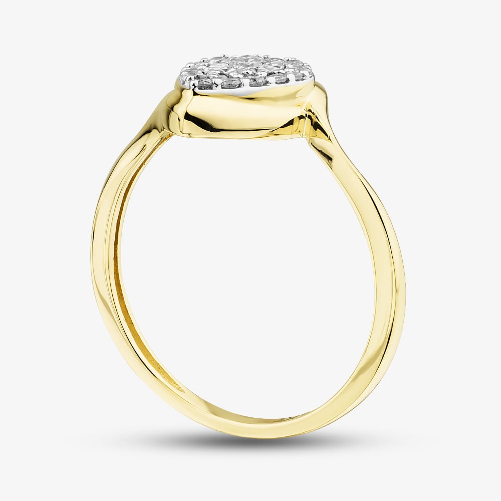 Pure Brilliance 9ct Yellow Gold 0.15ct Brilliant Cut Diamond Pear Shape Cluster Ring THR40292-15CH