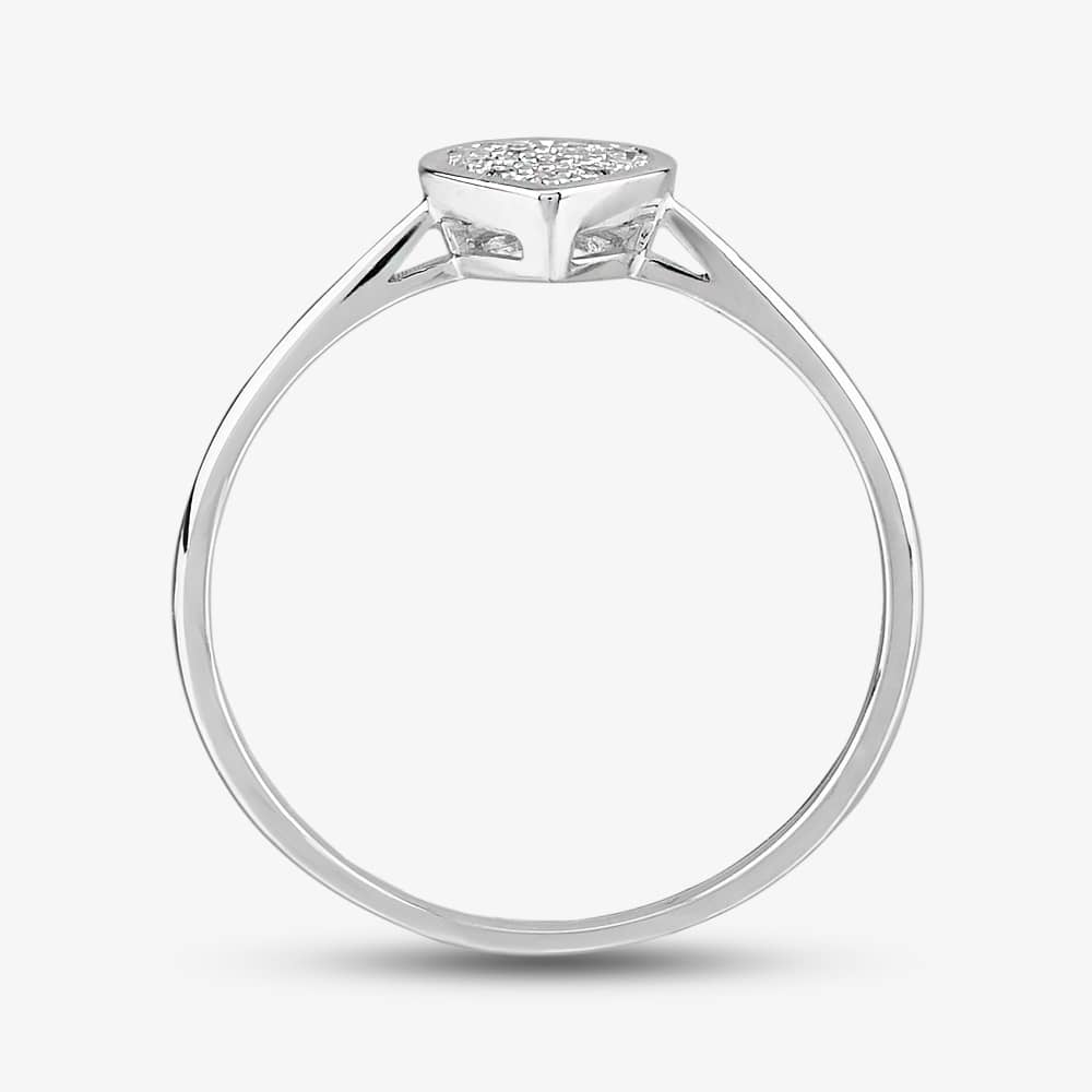 9ct White Gold Pear Shaped Diamond Cluster Ring PR09836