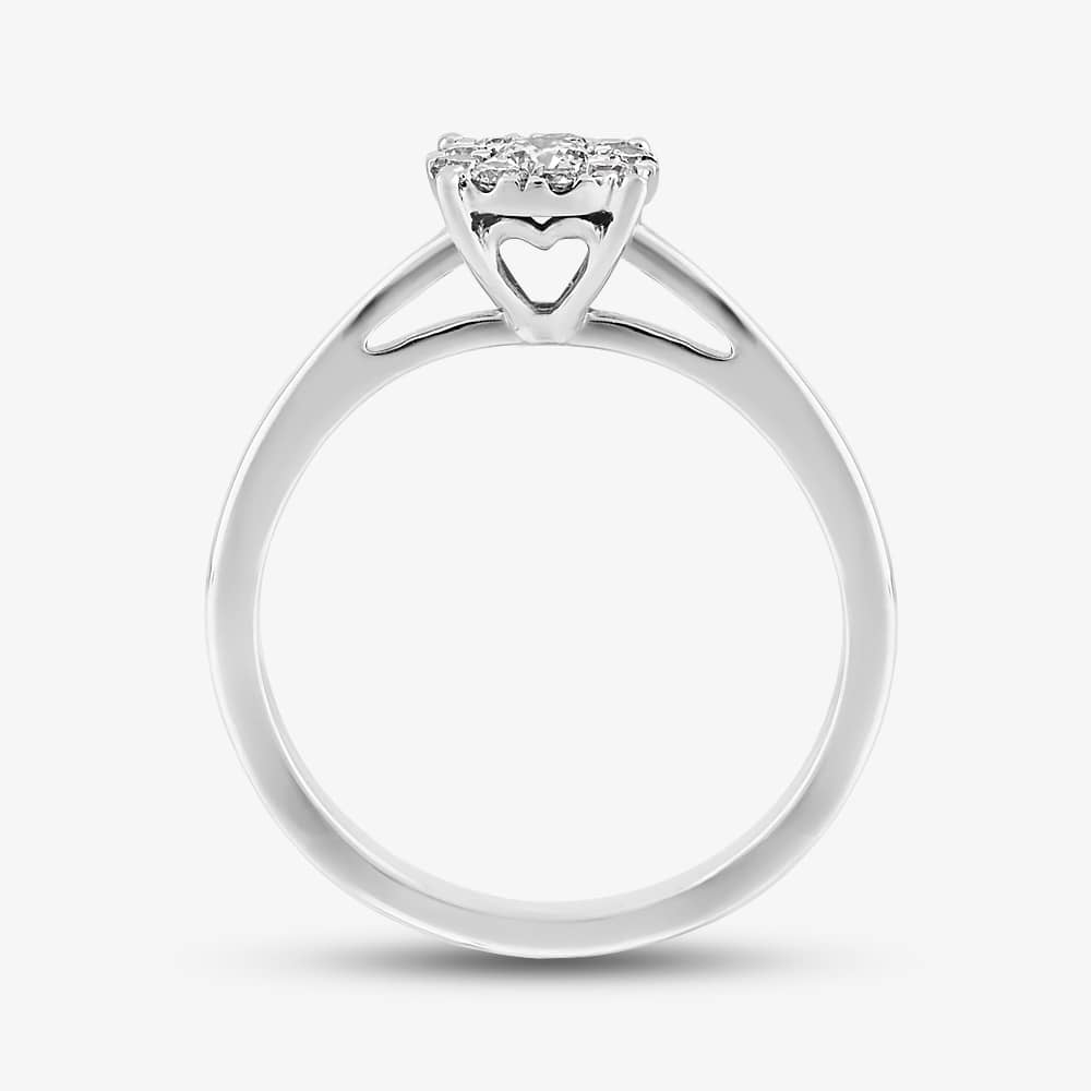 Pure Brilliance 9ct White Gold 0.33ct Diamond Cluster Ring THR3146-33