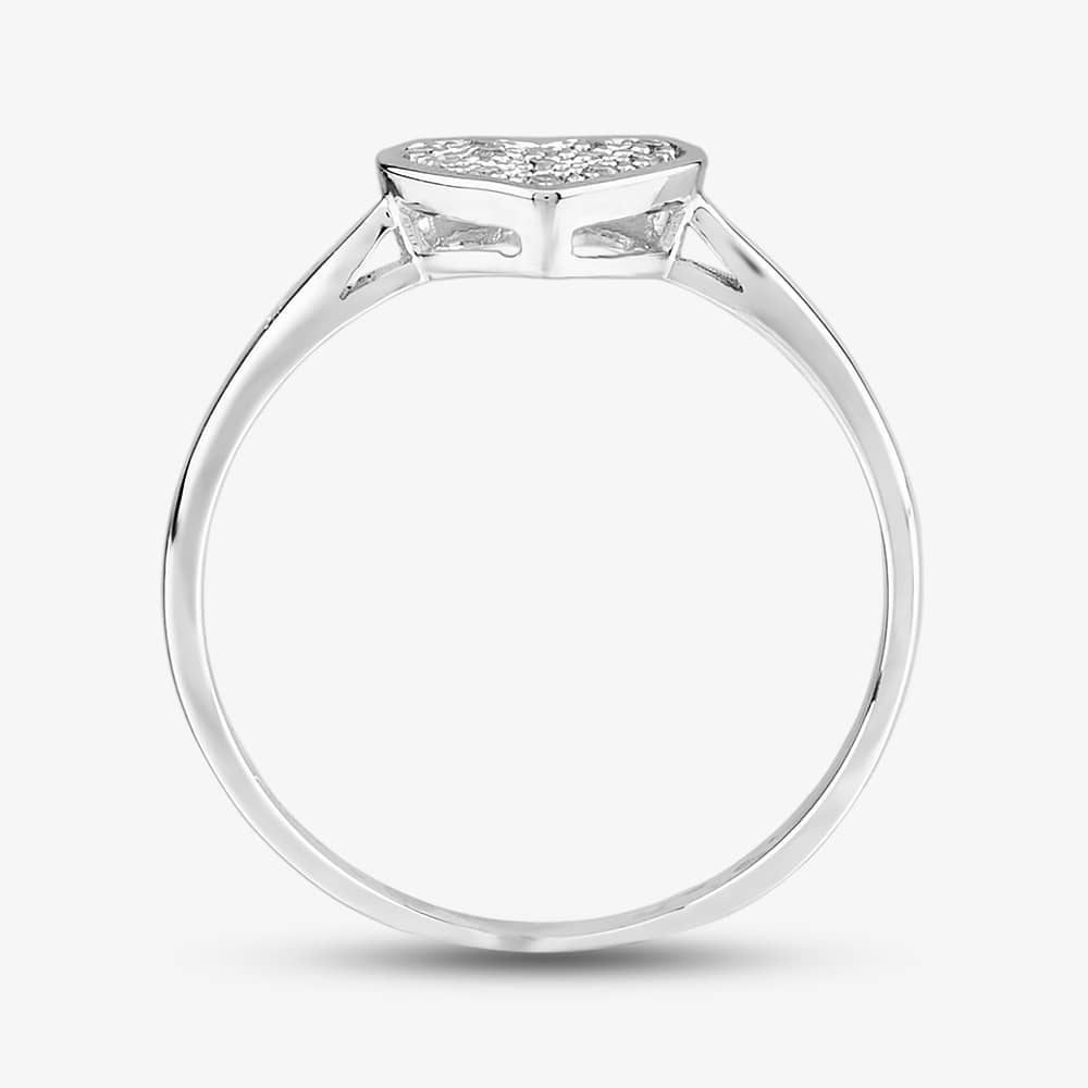 9Ct White Gold Heart Shaped Diamond Cluster Ring PR09838