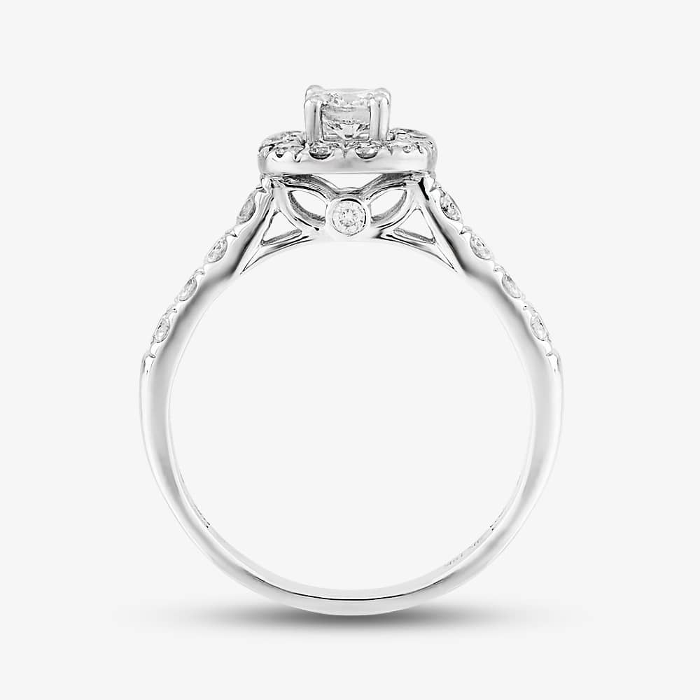 18ct White Gold 1.00ct Diamond Square Cluster Ring THR15627-100