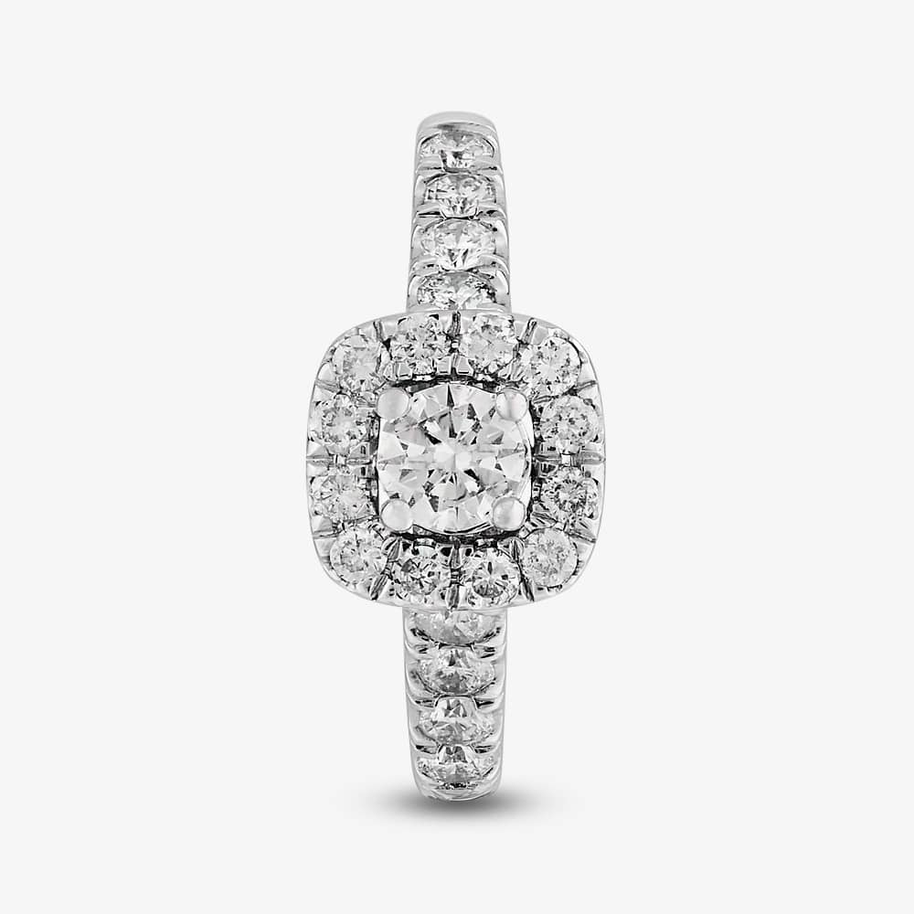 18ct White Gold 1.00ct Diamond Square Cluster Ring THR15627-100