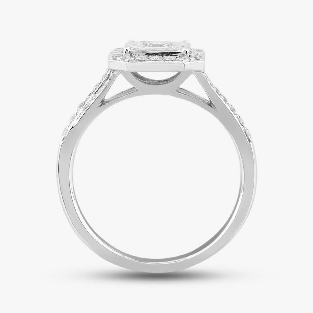18ct White Gold 0.74ct Multi-Cut Cluster Ring 71941R001 18KW