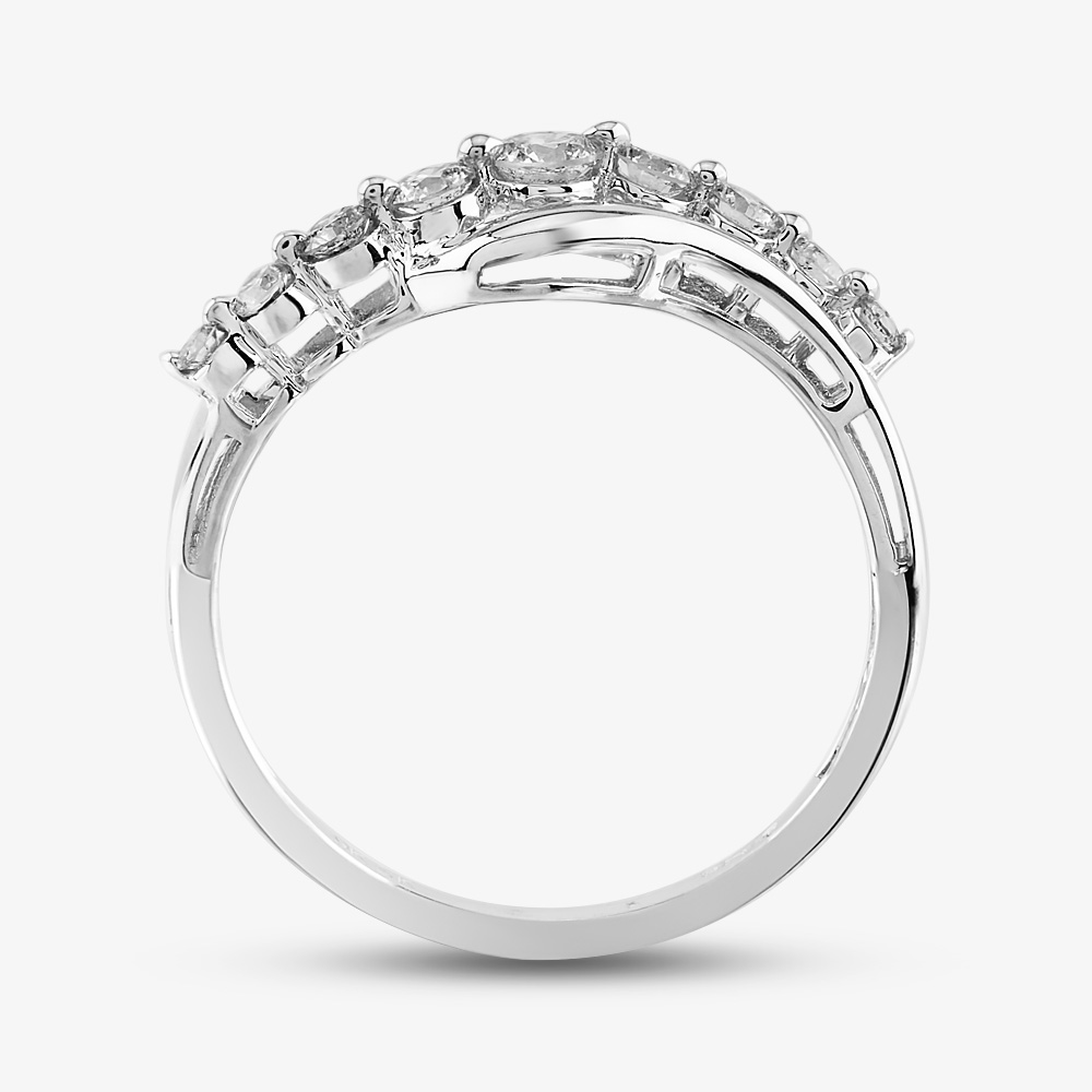 9ct White Gold 0.33ct Graduated Diamond Nine Stone Ring THR28367-33
