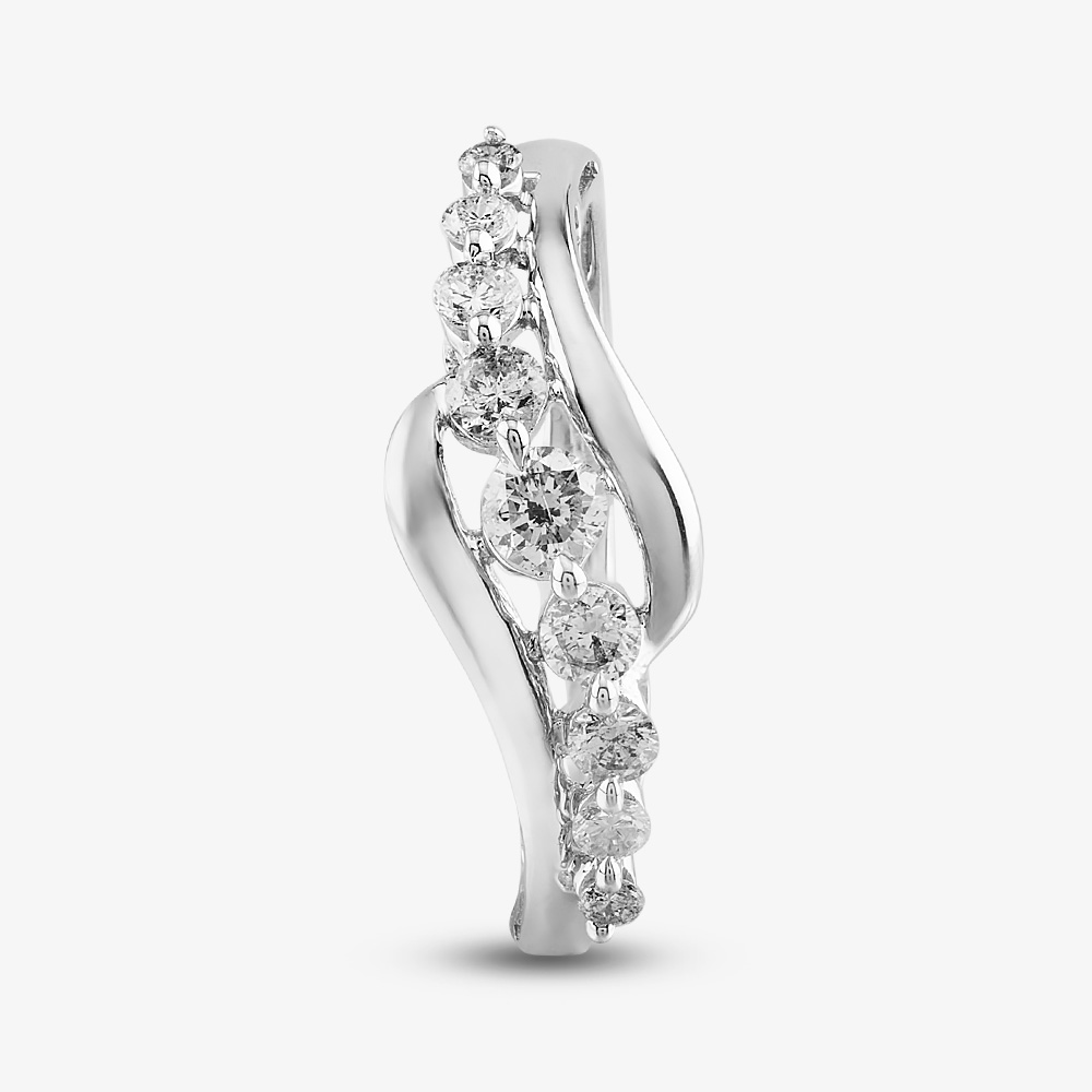 9ct White Gold 0.33ct Graduated Diamond Nine Stone Ring THR28367-33