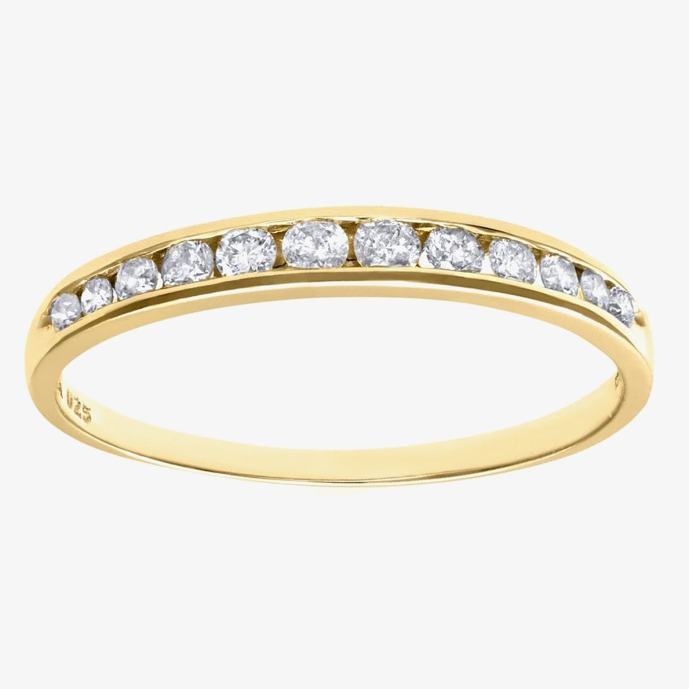 9ct Yellow Gold 0.25ct Graduating Diamond Half Eternity Ring PR04775Y