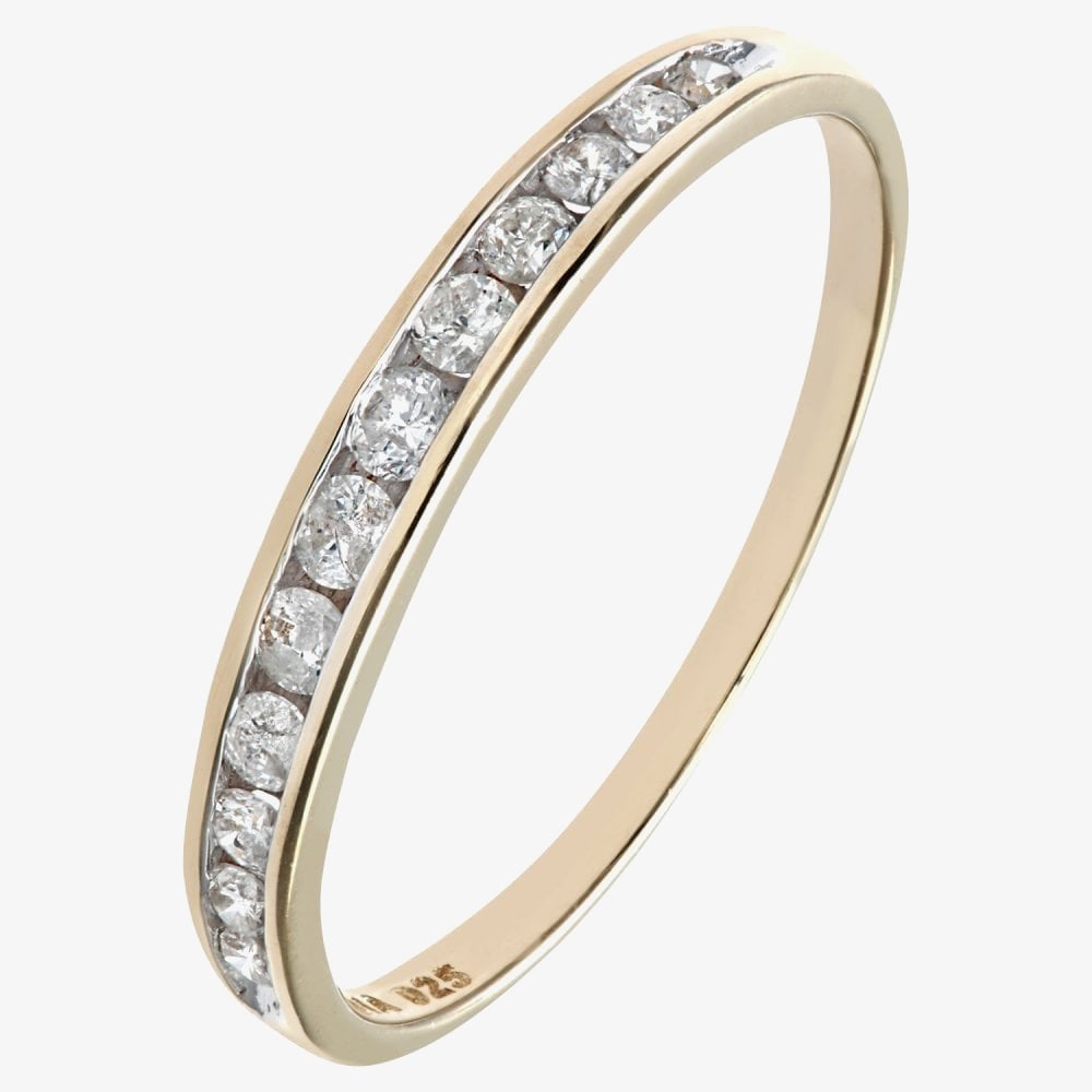 9ct Yellow Gold 0.25ct Graduating Diamond Half Eternity Ring PR04775Y