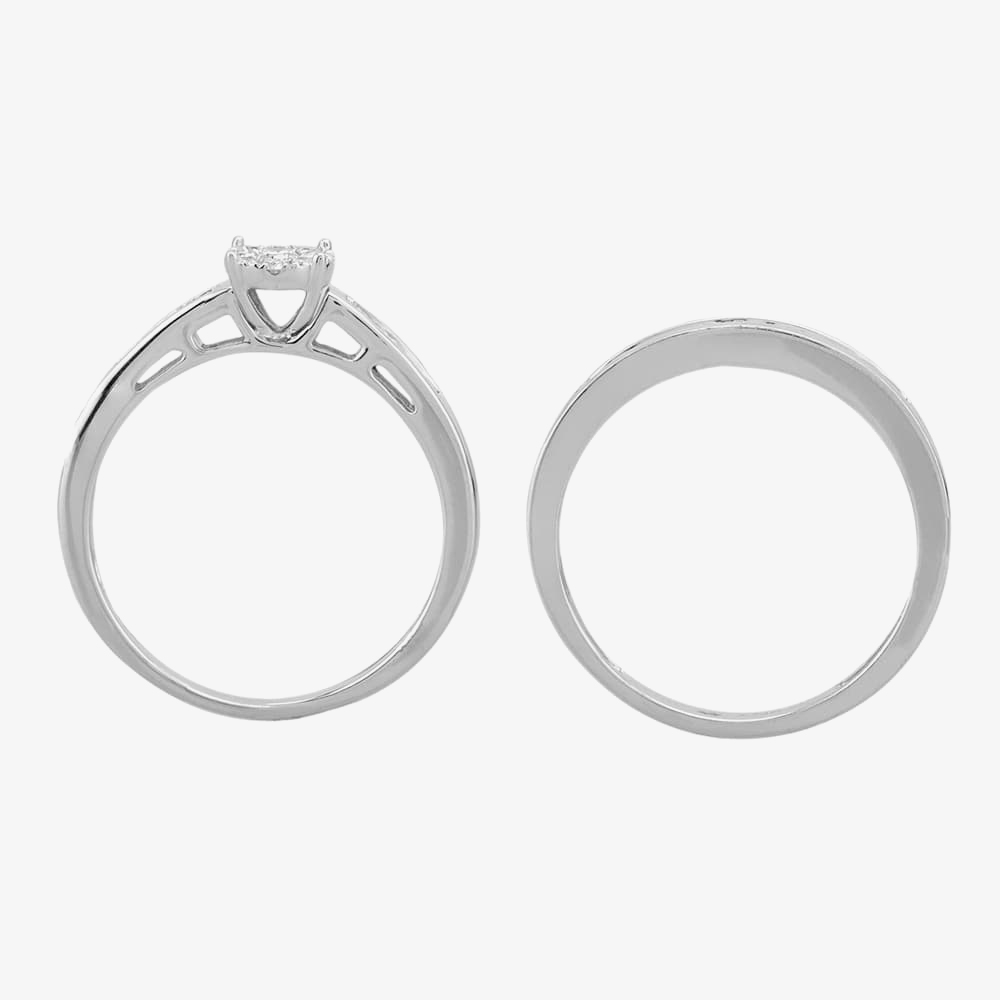 9ct White Gold 0.50ct Diamond Cluster Bridal Set THR2955