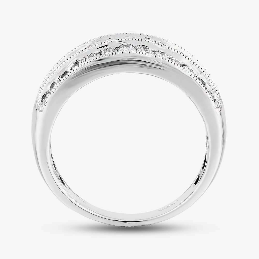 9ct White Gold 1.00ct Diamond Channel Set Three Row Ring THR15381-100
