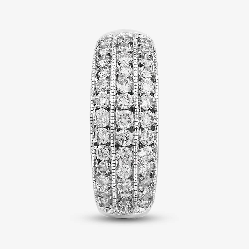 9ct White Gold 1.00ct Diamond Channel Set Three Row Ring THR15381-100