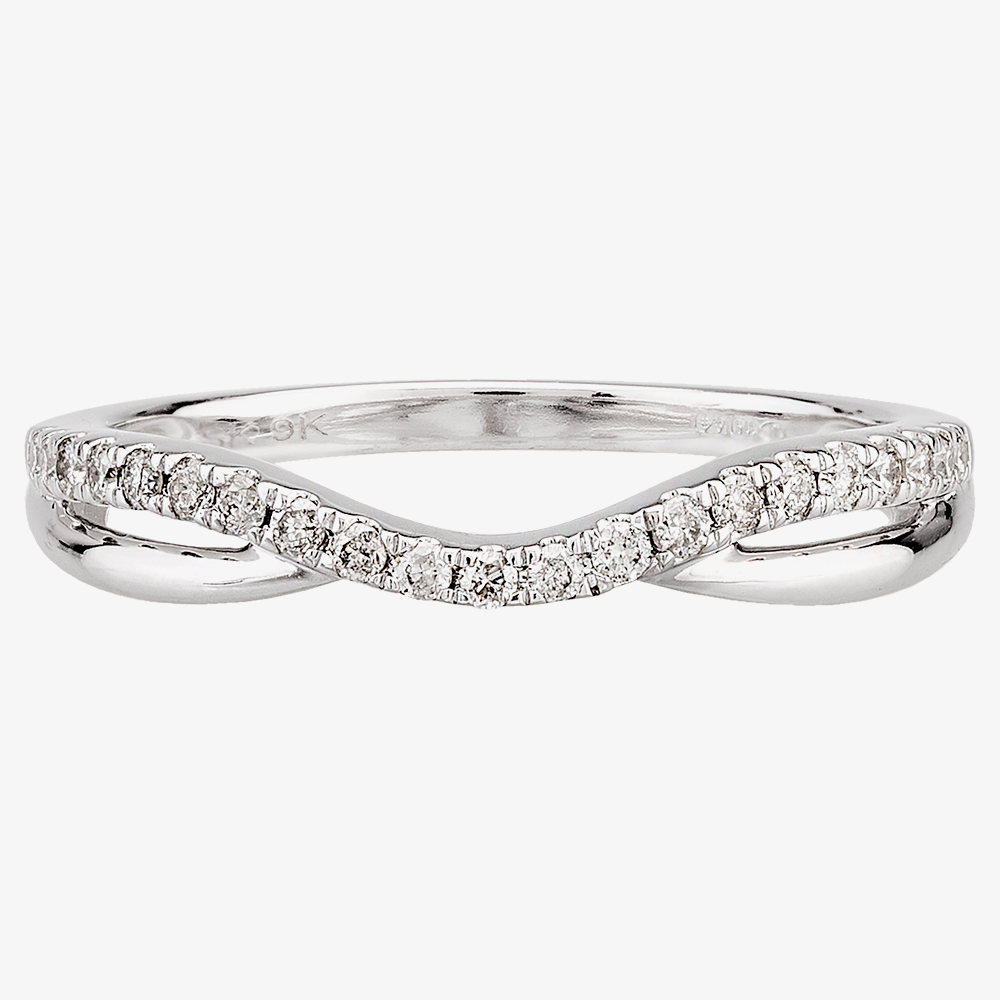 9ct White Gold 0.20ct Diamond Crossover Ring THR24734-20