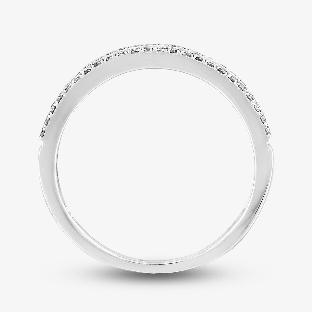 9ct White Gold 0.50ct Diamond Three Row Ring THR18111-50